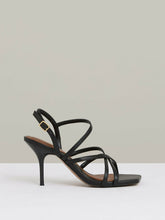 Reiss | Leather Strappy Stiletto Sandals in Black