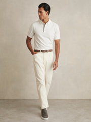 Reiss | Contrast-Placket Polo Shirt With Cotton in White