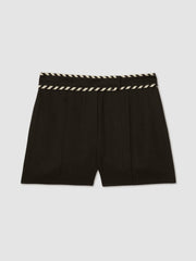 Reiss | Linen Whipstitch Shorts in Black