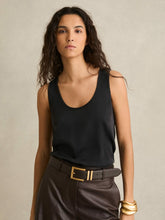 Reiss | Silk-Front Cami Top in Black