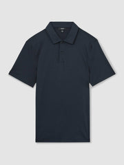 Reiss | Cotton Short-Sleeve Polo Shirt in Navy