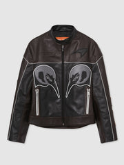Reiss | McLaren F1 Team Leather Biker Jacket in Black