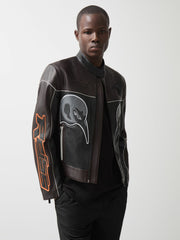 Reiss | McLaren F1 Team Leather Biker Jacket in Black