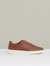 Reiss | Leather Elasticated-Lace Trainers in Terracotta Brown