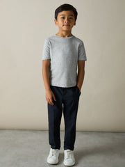 Reiss | 3-9 yrs Cotton Crew-Neck T-Shirts 3 Pack in White/Navy/Soft Grey