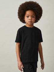 Reiss | 9-13 yrs Cotton Crew-Neck T-Shirt in Black