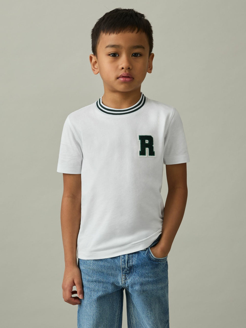 Reiss | 3-9 yrs Cotton Letter Patch T-Shirt in White