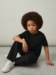 Reiss | 3-9 yrs Cotton Crew-Neck T-Shirt in Black