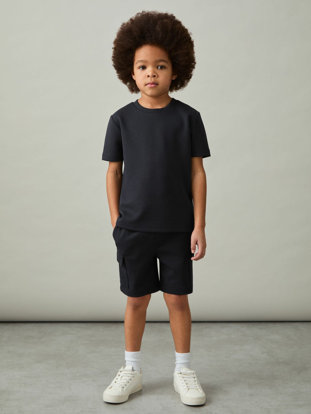 Reiss | 3-9 yrs Interlock-Jersey Crew-Neck T-Shirt in Navy