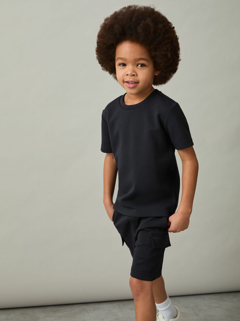 Reiss | 9-13 yrs Interlock-Jersey Crew-Neck T-Shirt in Navy
