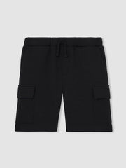 Reiss | 9-13 yrs Interlock-Jersey Cargo Shorts in Navy