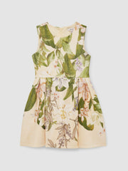 Reiss | 4-9 yrs Floral Scuba Sleeveless Dress in Pink Print
