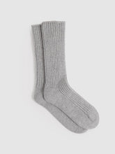 Reiss | Rib-Knit Socks With Cashmere in Grey