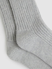 Reiss | Rib-Knit Socks With Cashmere in Grey