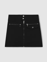 Reiss | 13-14 yrs Piqué Zip-Detail Mini Skirt in Black