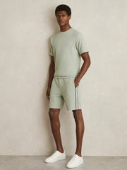 Reiss | Textured Crew-Neck T-Shirt in Sage Green