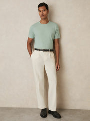 Reiss | Cotton Crew Neck T-Shirt in Mint Green