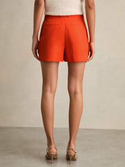 Reiss | Tailored Shorts With Linen in Orange