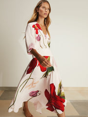 Reiss | | NYBG Floral-Print Maxi Dress in Ivory