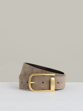 Reiss | Leather Half Keeper Belt in Grey