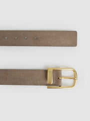 Reiss | Leather Half Keeper Belt in Grey