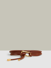 Reiss | Sculpted Buckle Tubular Tie Belt in Tan