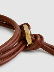 Reiss | Sculpted Buckle Tubular Tie Belt in Tan