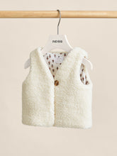 Reiss | Lined Fleece Gilet in Ivory