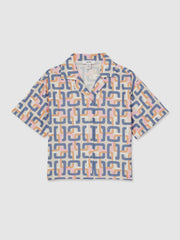 Reiss | 4-9 yrs Geometric Chain Print Shirt in Multi