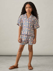 Reiss | 9-13 yrs Geometric Chain Print Shorts in Multi