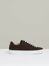 Reiss | Nubuck-Leather Low-Top Trainers in Dark Chocolate Brown