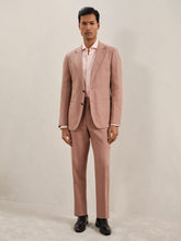 Reiss | Single-Breasted Linen Suit Blazer Slim Fit in Rose Pink
