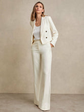 Reiss | Wide Leg Tailored Trousers in Cream