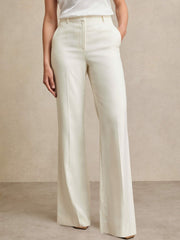 Reiss | Wide Leg Tailored Trousers in Cream