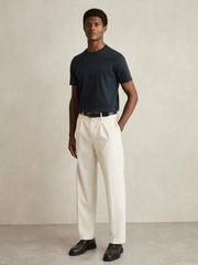 Reiss | Mercerised-Cotton Crew-Neck T-Shirt in Navy