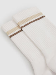 Reiss | Cotton-Blend Striped Crew Socks in White