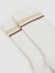 Reiss | Cotton-Blend Striped Crew Socks in White