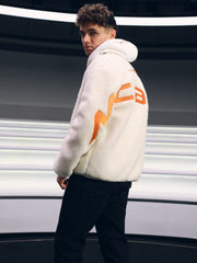 Reiss | McLaren F1 Team Embroidered Fleece Jacket Unisex Fit in Off White
