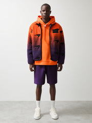 Reiss | Unisex Fit McLaren F1 Team Ombré Fleece Jacket in Papaya Orange/Purple