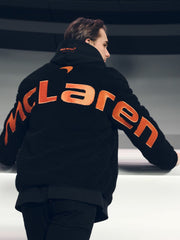 Reiss | McLaren F1 Team Embroidered Fleece Jacket Unisex Fit in Black