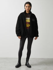 Reiss | McLaren F1 Team Embroidered Fleece Jacket Unisex Fit in Black
