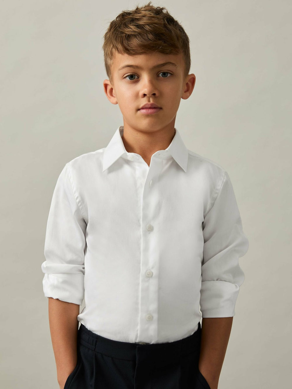 Reiss | 4-9 yrs Slim-Fit Cotton Shirt in White