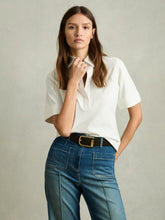 Reiss | Open-Collar Polo Shirt in Cream