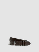 Reiss | Smooth Leather Belt in Chocolate