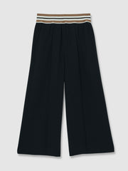 Reiss | 13-14 yrs Stripe-Waistband Wide-Leg Trousers in Navy
