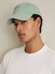 Reiss | Cotton Logo-Embroidered Baseball Cap in Washed Green