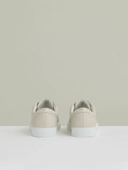 Reiss | Tumbled-Leather Low-Top Trainers in Off White