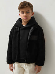 Reiss | 13-14 yrs Unisex Fit McLaren F1 Team Embroidered Fleece Jacket in Black