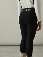 Reiss | 9-14 yrs Stretch Logo Print Leggings in Black