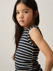 Reiss | 9-13 yrs Ruched Vest Top in Navy/White